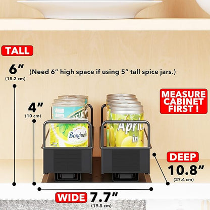 SpaceAid Pull Out Spice Rack Organizer - Image 2