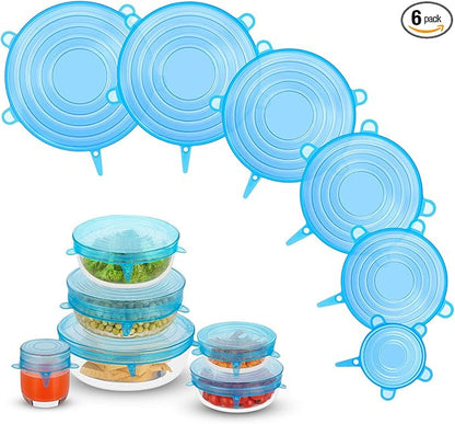 Silicone Stretch Lids, Zero Waste Reusable Silicon Container Lid Covers by DAILYKISN