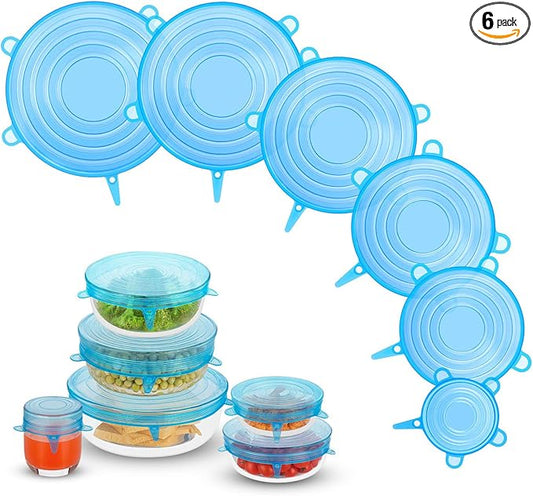 Silicone Stretch Lids, Zero Waste Reusable Silicon Container Lid Covers by DAILYKISN