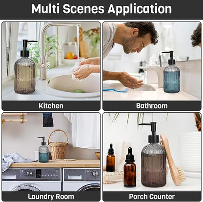 2 Pack 11oz Glass Soap Dispenser - Image 3