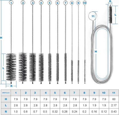 Ixiaoyoo Cleaning Brushes Set, 10 Pieces 8 Inch Nylon Tube Brush + 60 Inch - Image 9