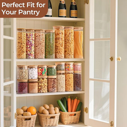 ComSaf 0.5 Qt Glass Food Storage Jars Set of 6, Pantry Organization Jar - Image 6