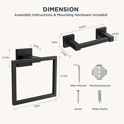 FORIOUS Toilet Paper Holder Set Wall Mount, SUS 304 Stainless Steel Pivoting - Image 7