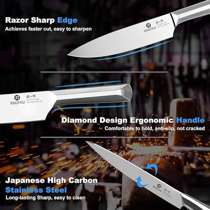 imarku Knife Set, High Carbon Stainless Steel Kitchen Knives, Non-Slip - Image 3