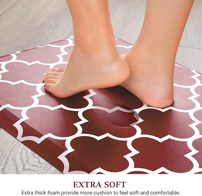 WISELIFE Cushioned Anti-Fatigue Mats, 17.3"x 28", Non Slip Waterproof Heavy - Image 3