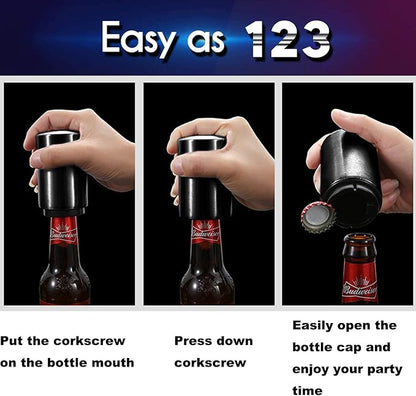 Father's Day Gift for Dad, YUDANSI Push Down Bottle Opener, Automatic Beer - Image 3