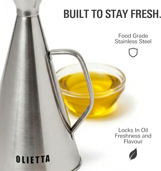 Olietta Olive Oil Dispenser Bottle Stainless Steel Non Drip Leak Proof No Mess - Image 4