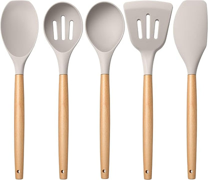E-far Silicone Cooking Utensils Set, 5-Piece Kitchen Utensils Set by E-far
