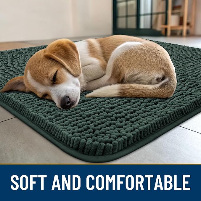 Smiry Dog Door Mat for Muddy Paws 71x46, Absorbent Dirt Trapper, Non-Slip - Image 2