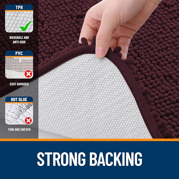 OLANLY Toilet Rugs U-Shaped 24x20, Extra Soft Absorbent Chenille Contour - Image 6
