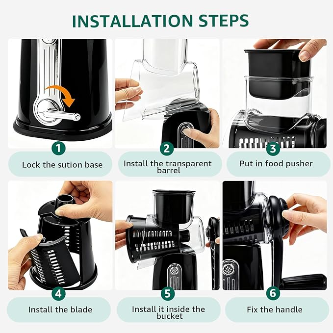 Rotary Cheese Grater Hand Crank - Image 7