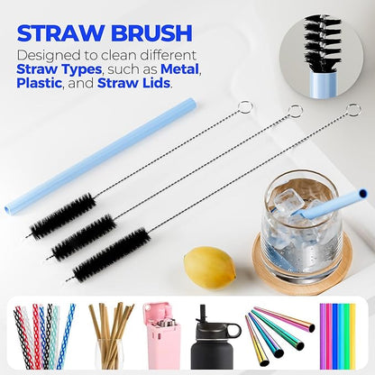 Holikme 6 Pack Bottle Brush Set, 3 Straw Brushes, 3-in-1 Bottle Cleaning Brush - Image 4