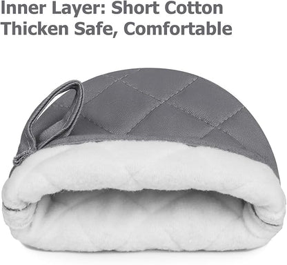 Short Oven Mitts, Heat Resistant 500°F, Silicone Grip Kitchen Gloves, Non-Slip - Image 4