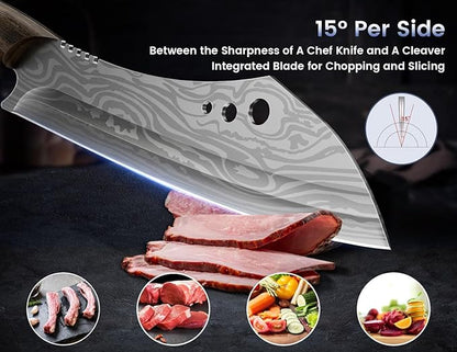 SYOKAMI Butcher Knife Set, Meat Cleaver Chef Knife Set, Japanese Style High - Image 5