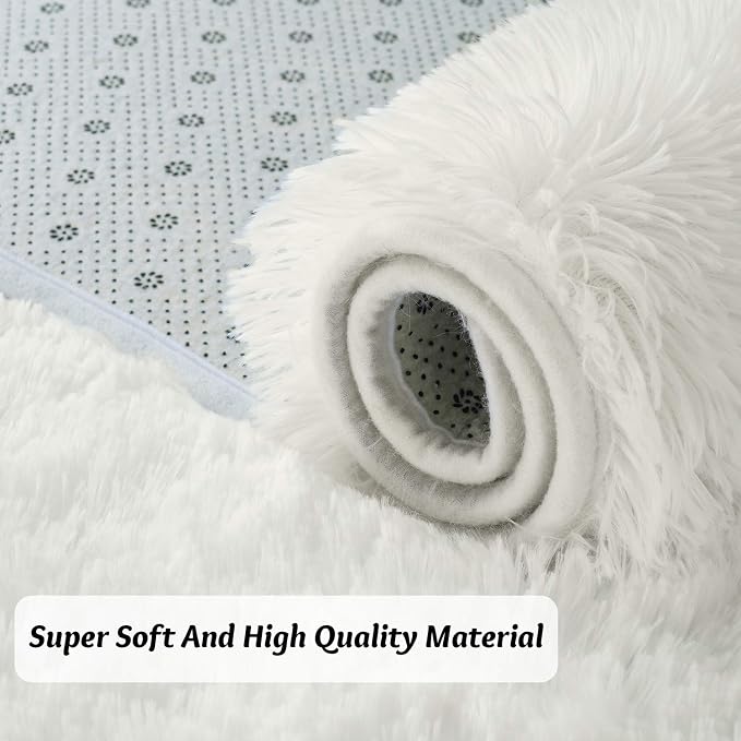 Andecor Soft Fluffy Bedroom Rugs, 4 x 6 Feet Indoor Shaggy Plush Area Rug - Image 5
