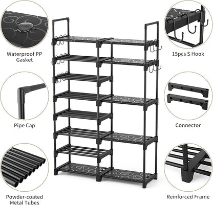 ROJASOP Shoe Rack Organizer, 8-Tier Metal Shoe Rack - Image 5