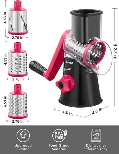Geedel Rotary Cheese Grater, Kitchen Mandoline Vegetable Slicer - Image 8