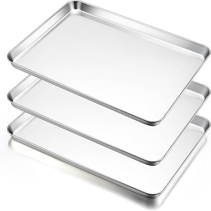 E-far Large Baking Sheets Set of 3, 20”x14” Stainless Steel Cookie Sheet Pans by E-far
