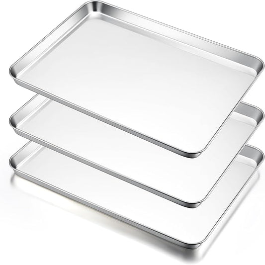 E-far Large Baking Sheets Set of 3, 20”x14” Stainless Steel Cookie Sheet Pans by E-far