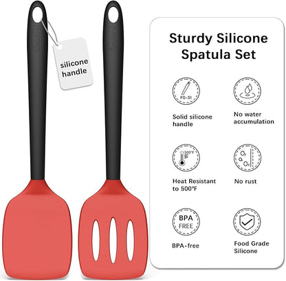Coukre 2 Pack Silicone Spatula Set, High Heat Resistant, BPA Free Kitchen - Image 2
