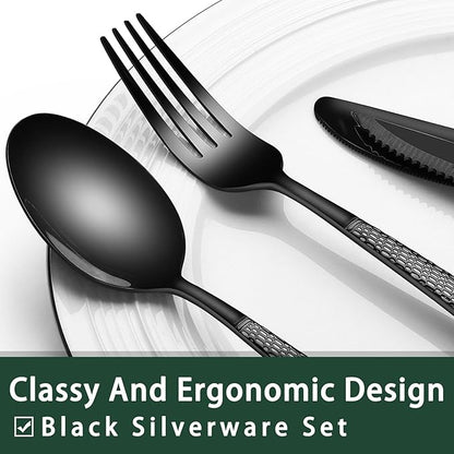 EWFEN 24-Piece Black Silverware Set - Image 3