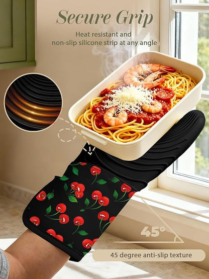 Slohif Long Silicone Oven Mitts Heat Resistant - Image 3