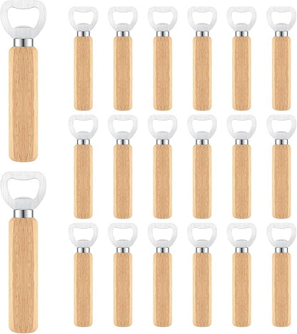 20 Pcs Wooden Bottle Opener Bulk Wooden Beer Opener Engravable DIY Bottle Opener by Yugada