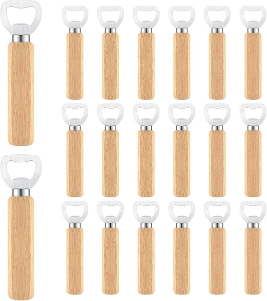 20 Pcs Wooden Bottle Opener Bulk Wooden Beer Opener Engravable DIY Bottle Opener by Yugada