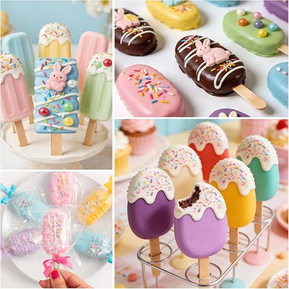 Juome Cake Pop Mold Kit, 2 Pack 6 Cavities Cakesicle Molds Silicone - Image 4