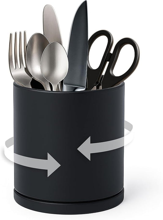 D'vine Dev 360° Rotating Utensil Holder – 5" Kitchen Utensil Crock by DvineDevPlanterPotsandStand