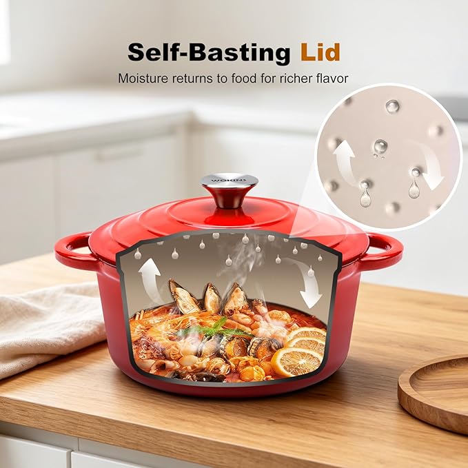 Enameled Cast Iron Dutch Oven - 7QT Pot - Image 4