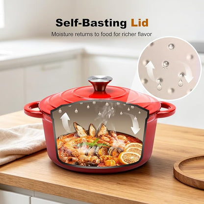 Enameled Cast Iron Dutch Oven - 7QT Pot - Image 4
