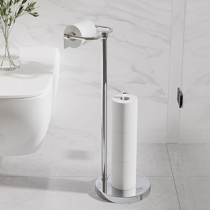 RARXTR Toilet Paper Holder Stand, Post Pivoting Design Free Standing Toilet - Image 2