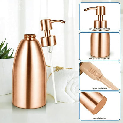 304 Stainless Steel Soap Dispenser 16oz Rust-Proof Liquid Soap Pump Bottle - Image 3