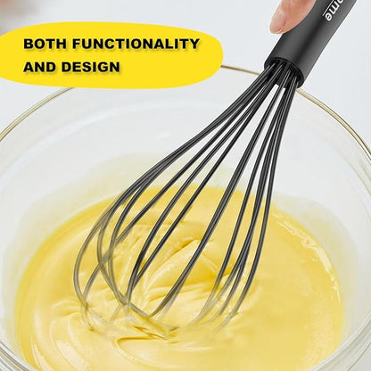 NileHome Silicone Whisk Set 8" 10" 12" Kitchen Whisk Kitchen Wisk Wire Whisks - Image 4
