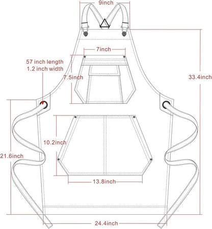 Jeanerlor - Cotton Denim Shop Black Tool Aprons - Jean Work Aprons - Image 4