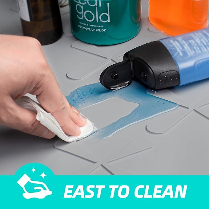 SIKADEER Waterproof Under Sink Mat 22x19, Raised Edge Silicone Mat Under Sink - Image 6