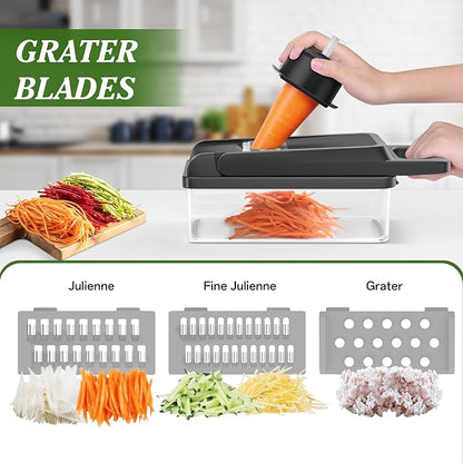HomeHacks Vegetable Chopper Vegetable Cutter, 12 in 1 Kitchen Gadget, Onion - Image 3