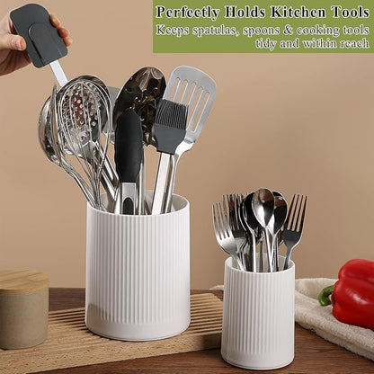 HOMQUEN 360° Rotating Utensil Holder, 6.3''+4.7'' Plastic Kitchen Utensil Holder - Image 5
