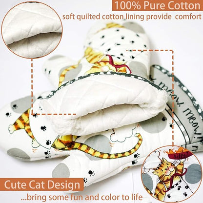 Oven Mitts and Pot Holders Sets, Funny Kitchen Oven Mitts Heat Resistant of 500 - Image 5
