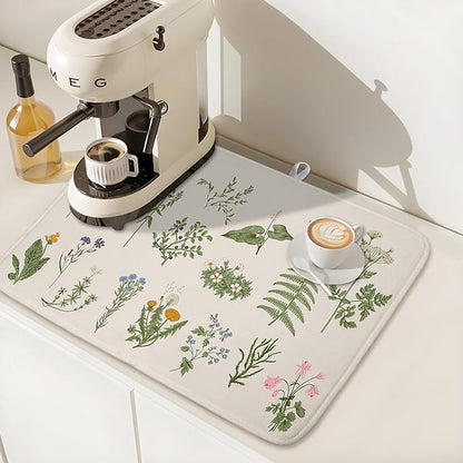 Kawani Sage Flower Herbs Dish Drying Mat - Image 7