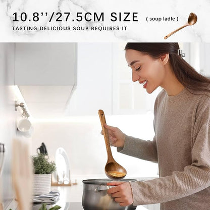 Wooden Spoons for Cooking, Nonstick Cooking Utensil Set - Image 3