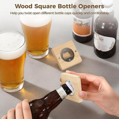 24Pcs Bamboo Bottle Opener, 2.6 x 0.5" Wooden Bottle Openers Blanks Bulk - Image 3