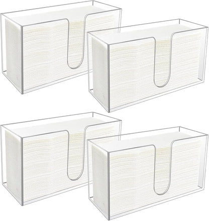 4 Pack Acrylic Paper Towel Holder, Countertop Napkin Dispenser by CDIVEFTN