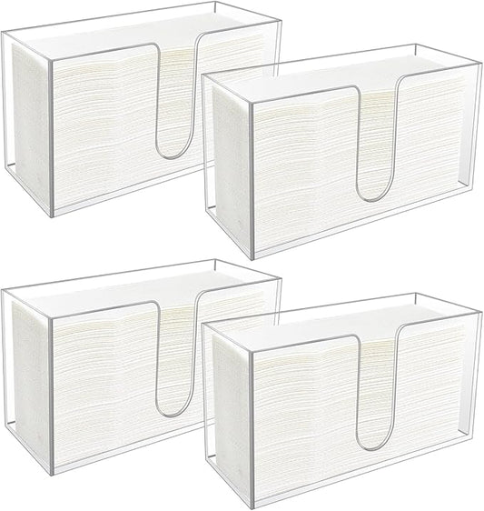 4 Pack Acrylic Paper Towel Holder, Countertop Napkin Dispenser by CDIVEFTN