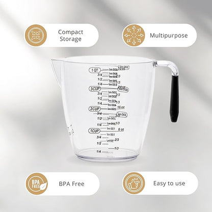 Dalup Measuring Cup Set – Clear Plastic Liquid Measuring Cups - Image 2