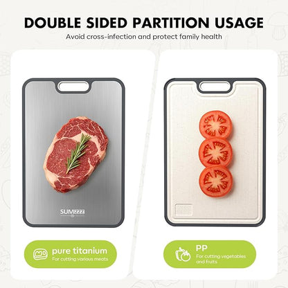 Sumzzz Titanium Cutting Board for Kitchen, Cutting Board Double Sided Food Grade - Image 4