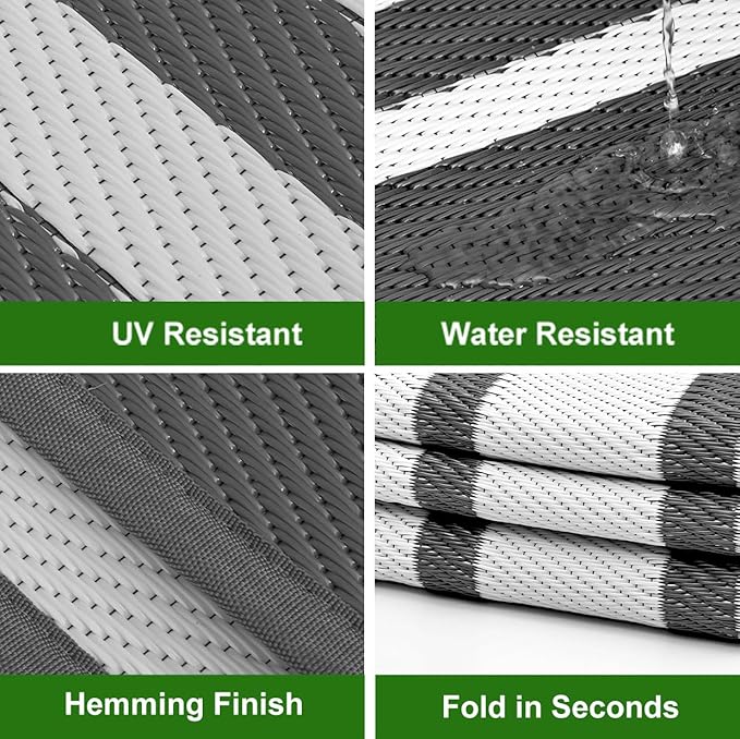 RURALITY Outdoor Rug 9x12 Waterproof - Image 4