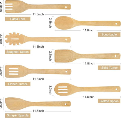 Wooden Spoons for Cooking is for All Kitchen. Made From Bamboo Wood, Wooden - Image 2