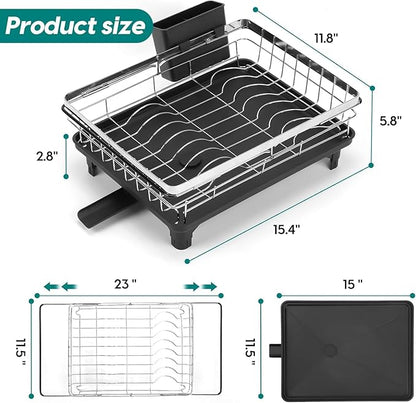 MERRYBOX Stainless Steel Dish Drying Rack, Expandable Dish Drainers - Image 4